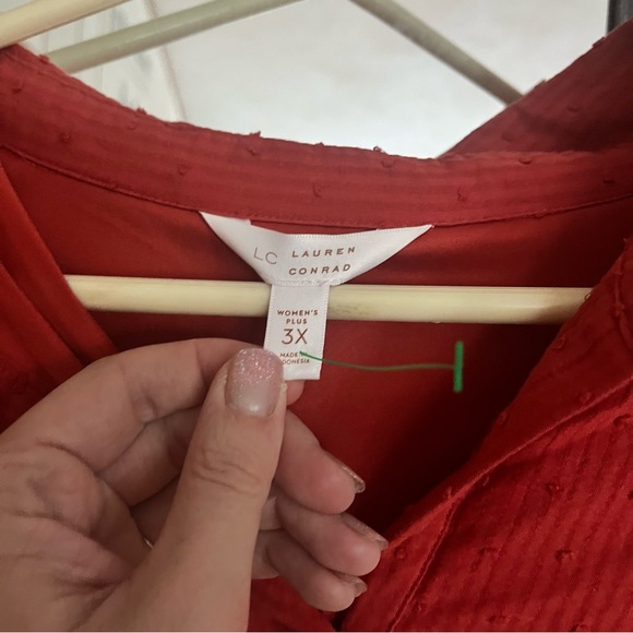 LC Lauren Conrad Red Tunic Top - Picture 3 of 4
